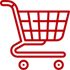 A red shopping cart is shown on the green background.